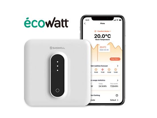 Intelligenter programmierbarer Thermostat mit Pilotkabel – kompatibel mit Ecowatt und MaPrimeRénov'