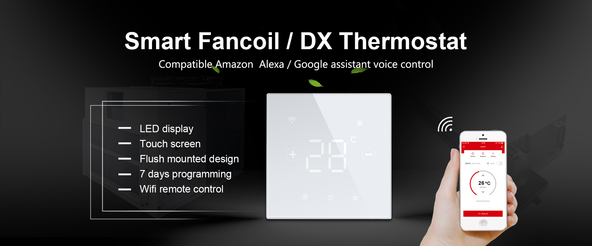 Smart LED display programmable thermostat,WIFI smart thermostat